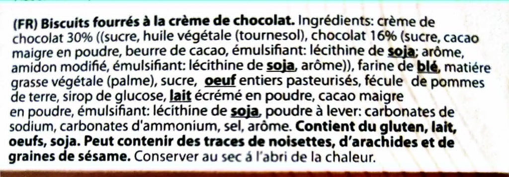 Biscuits Tweett à la Crème de Chocolat