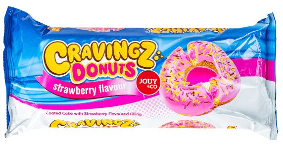 Donuts fraise, 5 beignets fourrés et glacés au goût fraise de 40g