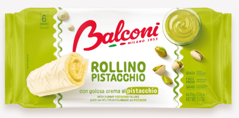 Biscuits Rollino Pistache – Balconi – 6 x 37 g, 222 g à 1.95 euro