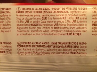 Biscuits Rollino Cacao – Balconi – 6 x 37 g, 220 g